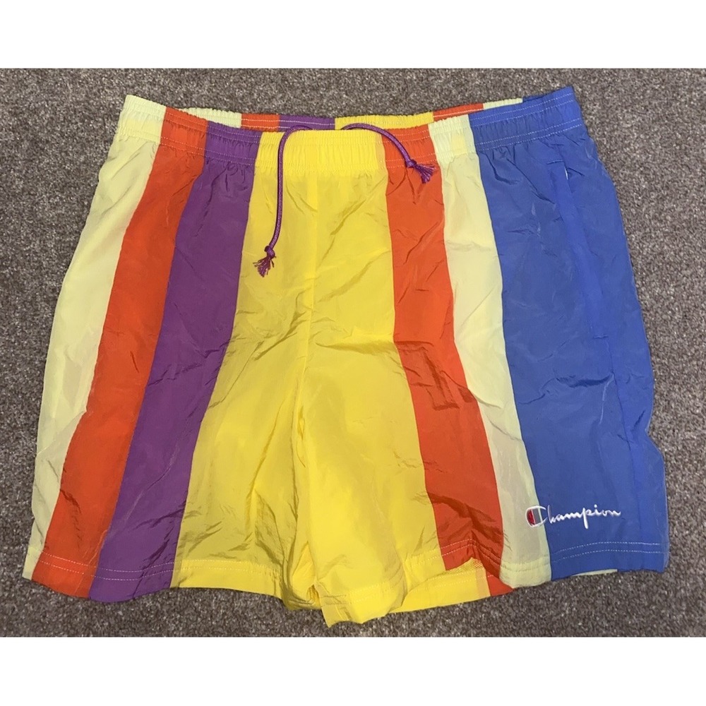 Champion Swim Trunks/Board Shorts‎ Men's XL Nylon Color Block Drawstring Elastic